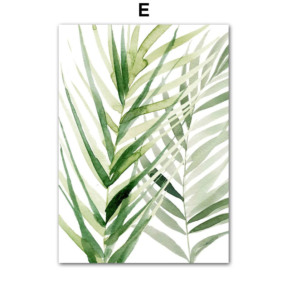 Green Watercolor Plant Leaf Monstera Poster Decorative Art Print