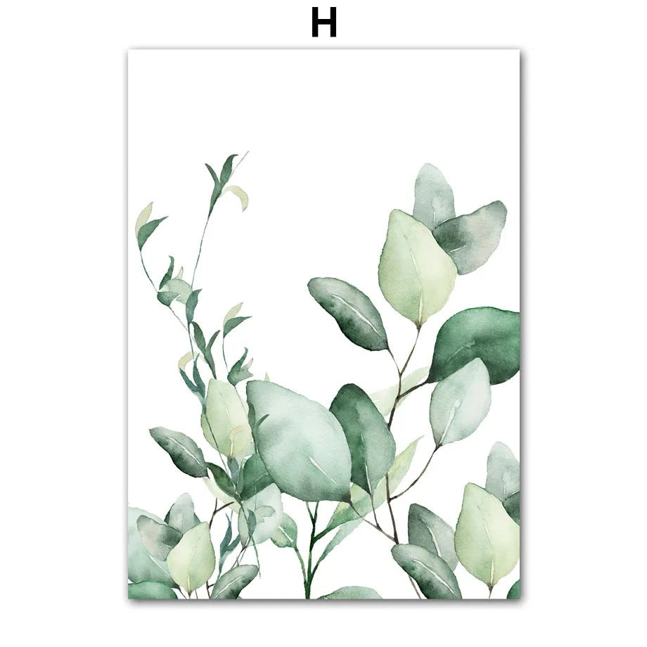 Green Watercolor Plant Leaf Monstera Poster Decorative Art Print