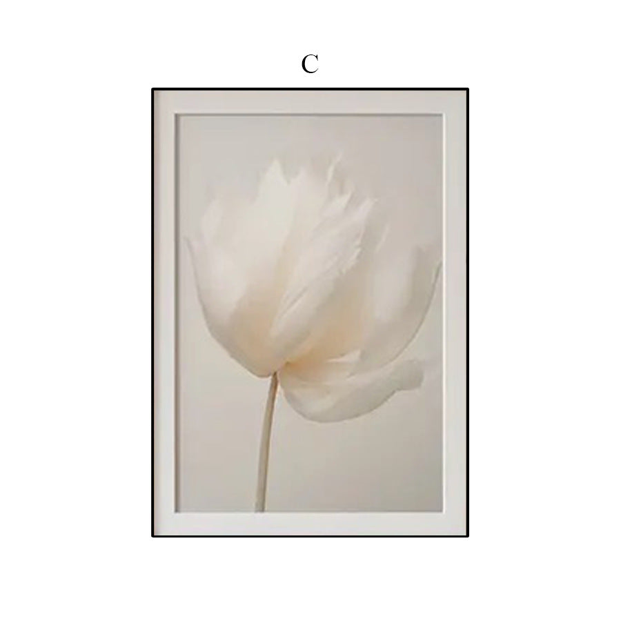 White Floral Vase Warm Living Room Bedroom Canvas Painting Decoration