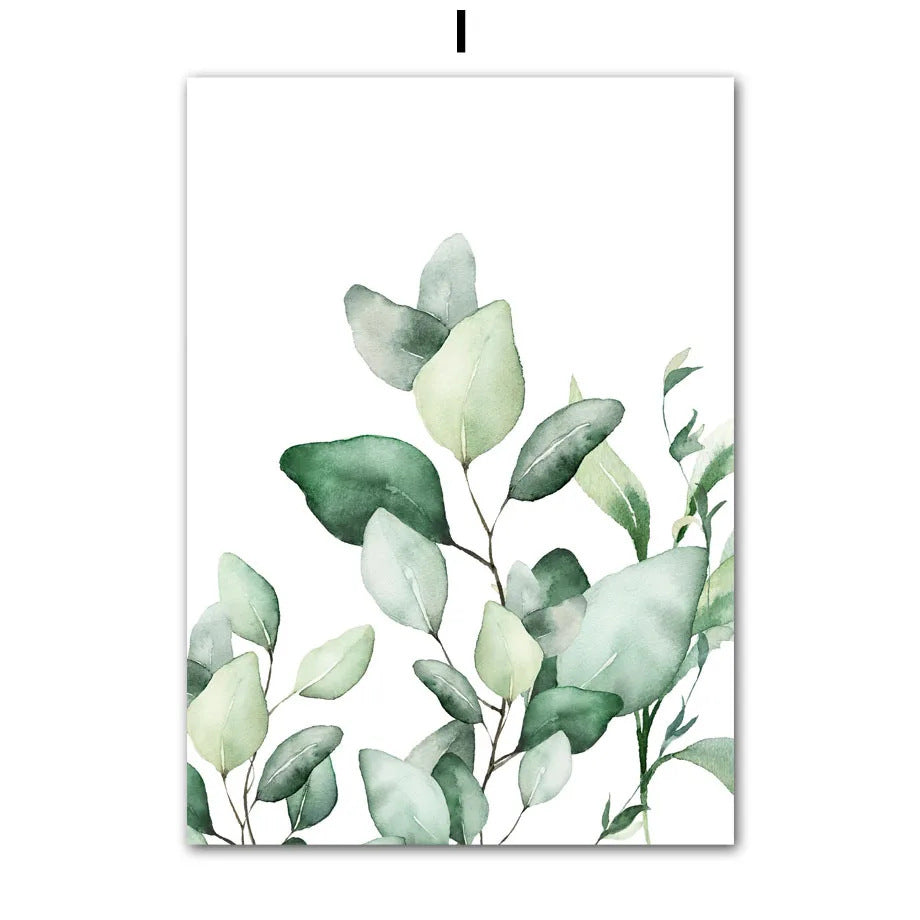 Green Watercolor Plant Leaf Monstera Poster Decorative Art Print